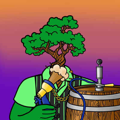Drinking Trees #0003 — Aloysius, a Bonsai drinking Beer Keg.